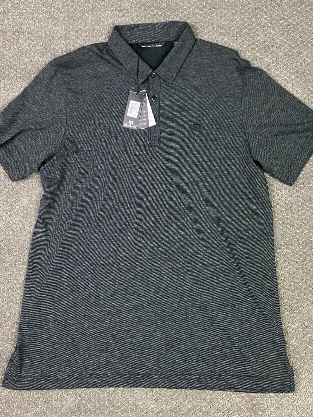 Travis Mathew The Zinna Polo Shirt Mens XL Heather Black Golf Performance